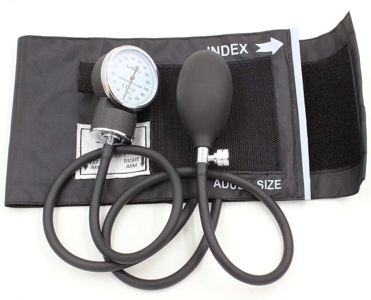 LotFancy Manual Aneroid Sphygmomanometer (Blood Pressure Gauge) with Zipper Case, FDA Approved (Adult Cuff M 10-15.9 inches)