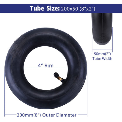 200x50 Inner tube by LotFancy, 8"x2" Scooter Inner Tube for Electric Scooter Razor E100, E150, E200