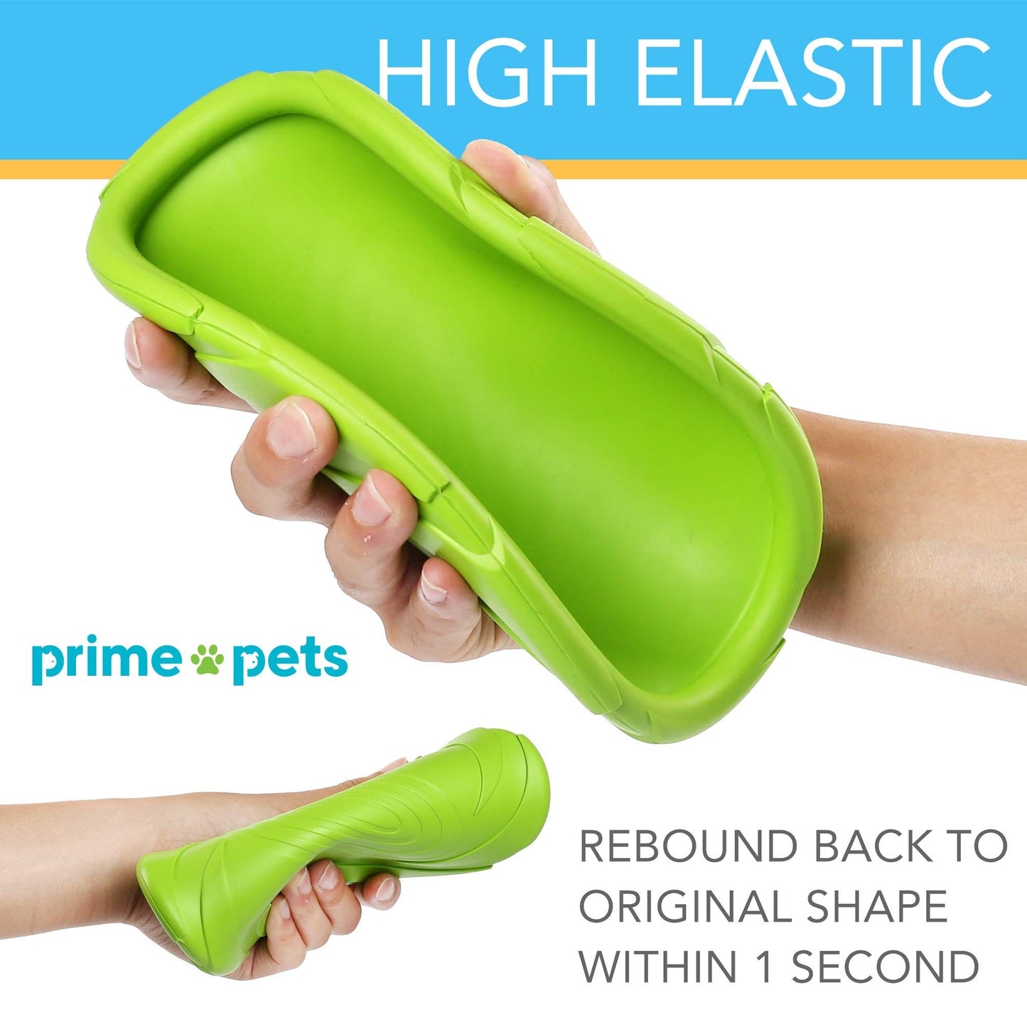 Prime Pets Dog Frisbees, 2 Pack, 7 Inch Dog Flying Disc, Durable Dog Toys, Nature Rubber Floating Flying Saucer for Water Pool Beach, Orange and Green