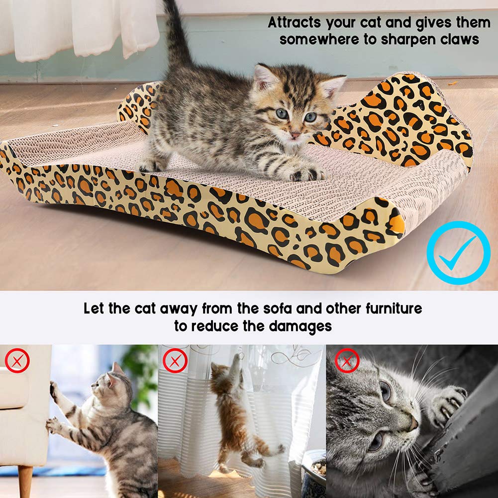 Prime Pets Cat Scratcher Couch, Recycle Corrugated Cat Scratcher Cardboard Bed, Cat Scratching Lounger Sofa