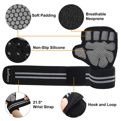 LotFancy Weightlifting Gloves for Women, 1 Pair Ventilated Gym Workout Gloves for Pull Ups, Deadlifting, Cross Fit, Lifting, Full Palm Protection, Anti-Slip, Full Palm Protection, Size S