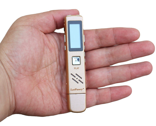 LotFancy USB Digital Voice Recorder /MP3 Player - Rechargeable 8GB Audio Dictaphone