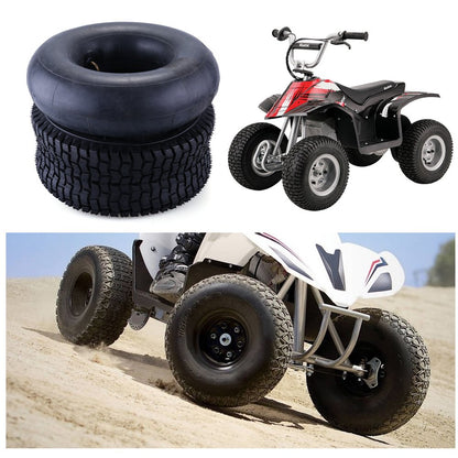 Tire & Inner Tube Set for Razor Dirt Quad and Go Kart, Dirt Bike, ATV, Yard Tractors, Lawn Mower, Wagons, Hand Trucks, Premium Replacement Tire Inner Tube with Bent Metal Valve Stem