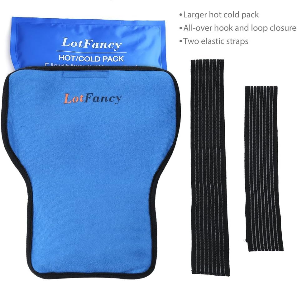 LotFancy Shoulder Ice Pack Rotator Cuff Cold Therapy, Reusable Gel Hot Cold Compression Wrap Brace for Sport Injuries, Inflammation, Tendonitis, Pain Relief, Recovery After Surgery
