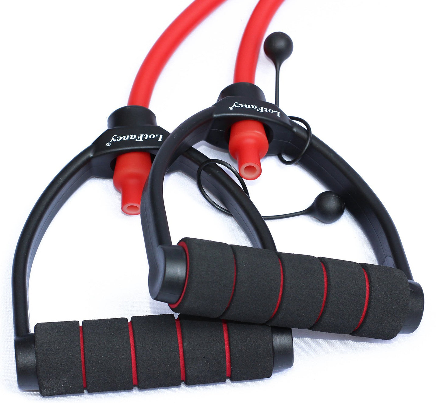 LotFancy Exercise Resistance Band Adjustable Workout Band Tube with Foam Handles, 59-Inch Length, for Fitness Gym Yoga Boxing Training