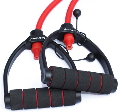 LotFancy Exercise Resistance Band Adjustable Workout Band Tube with Foam Handles, 59-Inch Length, for Fitness Gym Yoga Boxing Training