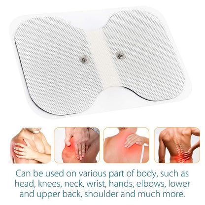 LotFancy TENS Unit Pads 4.3” X 6”, 4Pcs Snap Electrode Pads Large, Butterfly Shape, Reusable, Self-Adhesive