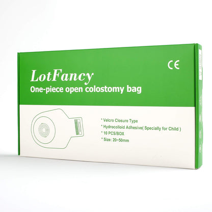 LotFancy 20PCS Pediatric Colostomy Bags, One Piece Drainable Pouches with Hook and Loop Closure for Colostomy Ileostomy Stoma Care, Cut to Fit (Max 50mm), Pack of 20