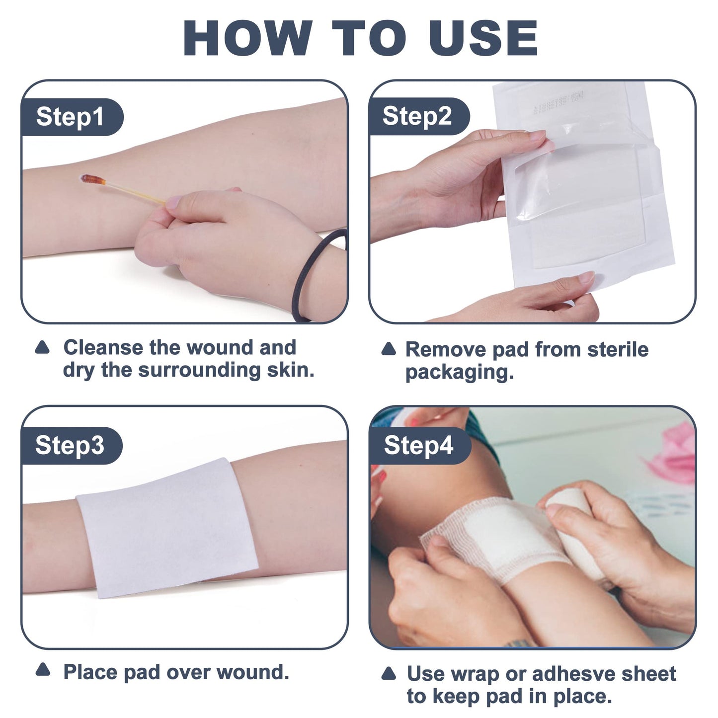 Calcium Alginate 4"x 4", Wound Dressing Pad, Non-Stick Padding, Highly Absorbent & Comfortable Wound Dressing Pad for Skin Healing Support