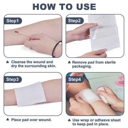 Calcium Alginate 4"x 4", Wound Dressing Pad, Non-Stick Padding, Highly Absorbent & Comfortable Wound Dressing Pad for Skin Healing Support