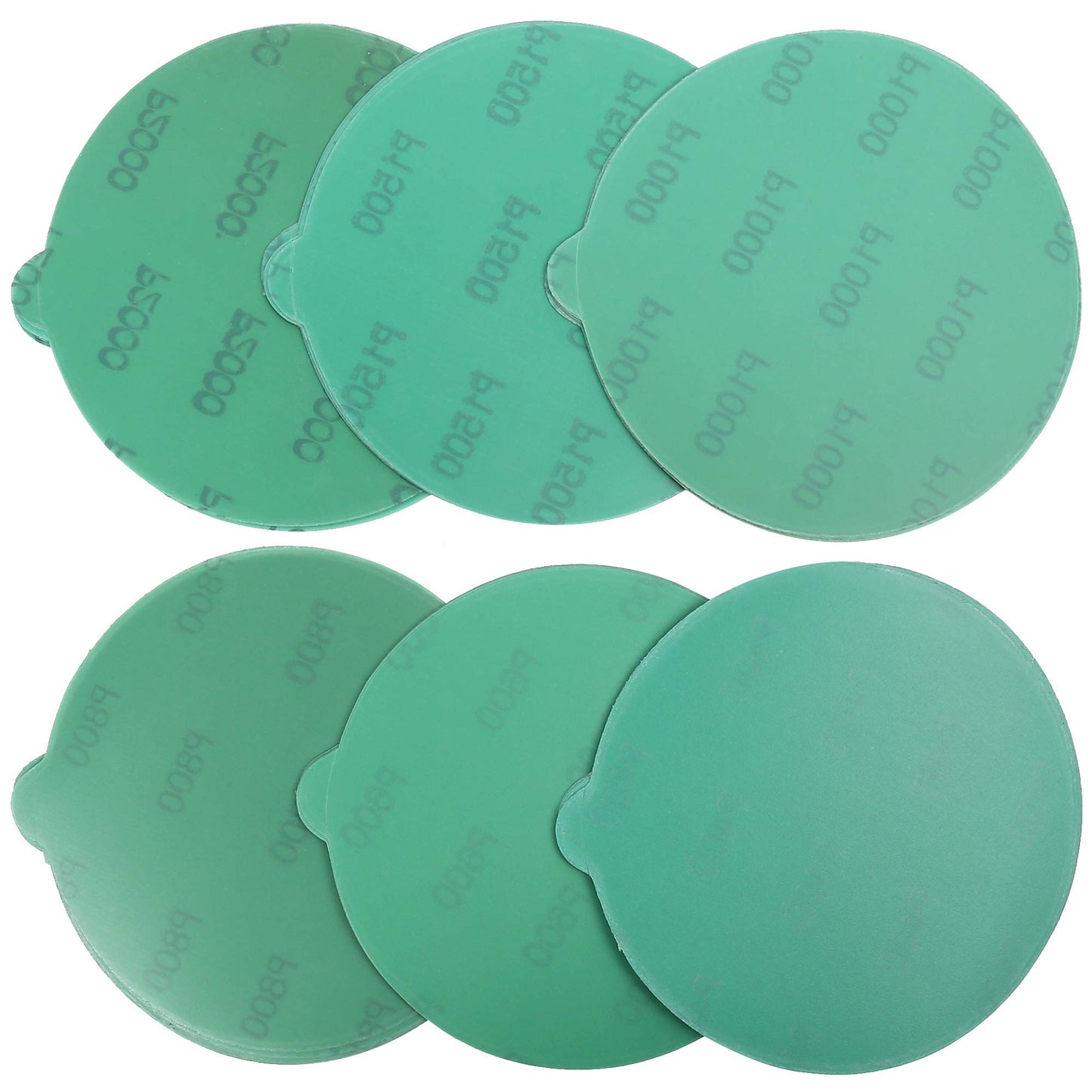 LotFancy 6-Inch PSA Sanding Discs with Tabs, Assorted Grit Wet Dry Green Film Backed Sandpaper Disc Assortment for Wood Car, Random Orbital Sander Round Sand Paper