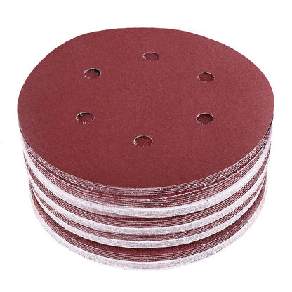 Sanding Disc, 180 Grit 6-Inch 6-Hole Hook and Loop Sandpaper - LotFancy Random Orbit Sander Paper, Pack of 90