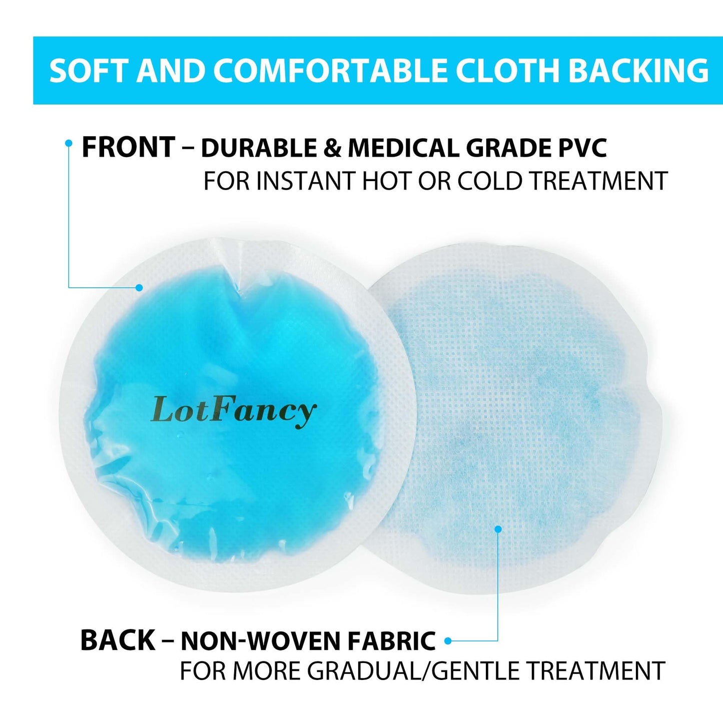 LotFancy Ice Pack for Injuries Reusable, 8 Small Gel Heating Cooling Pads with Cloth Backing, Hot Cold Therapy for Eyes After Surgery, Face, Breastfeeding, Wisdom Teeth, Jaw, Headache, Sinus Relief PMT