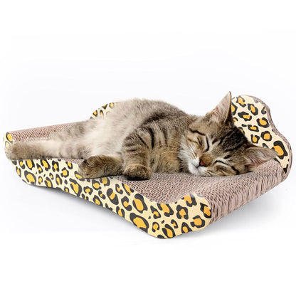 Prime Pets Cat Scratcher Couch, Recycle Corrugated Cat Scratcher Cardboard Bed, Cat Scratching Lounger Sofa