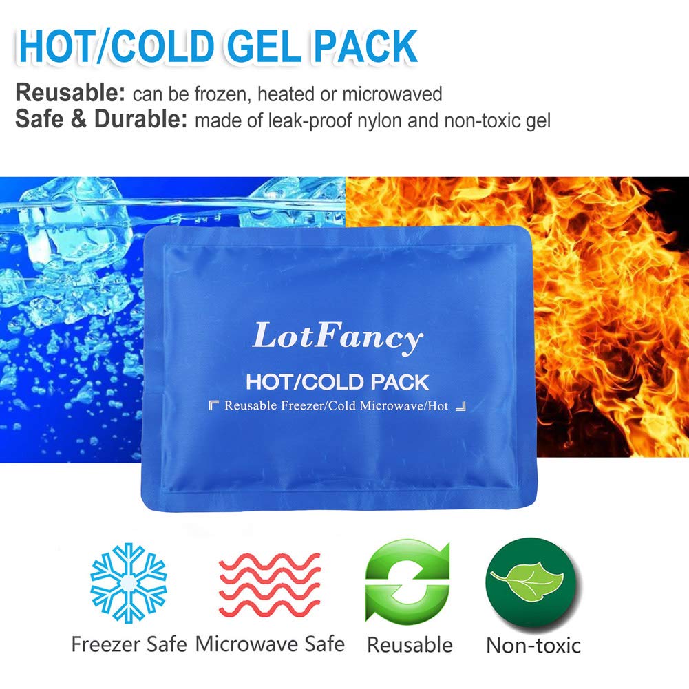 LotFancy Hot Cold Pack for Lower Back Pain Relief, Belly, Waist, Hip, Lumbar, Abdomen Injuries - Gel Ice Pack with Wrap - Cooling Heating Therapy for Sciatica Nerve, Coccyx, Scoliosis Herniated Disc