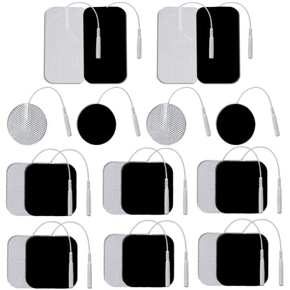 LotFancy TENS Unit Replacement Pads Assorted Sizes, 20PCS Self-Adhesive Electrode Pads for TENS/EMS Massager, 2” x 2” -12Pcs, 2” x 3.5”- 4Pcs, 1.25" Round - 4Pcs