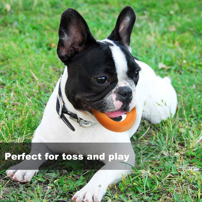 2PCS Durable Dog Toys, Dog Chew Toys for Aggressive Chewers, Indestructible Tough Dog Ball Toy and Non-Toxic Rubber Ring, Natural Rubber Pet Teeth Cleaning Toys for Small Medium Dog Playing Throwing