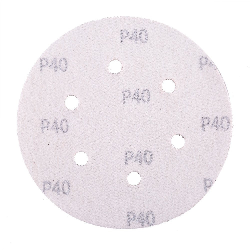 LotFancy 6" 6-Hole Sanding Discs Sandpaper Hook and Loop Pads 40/60/80/100/120/180/240/320/400/800/1000/1500/2000 Assorted Grits