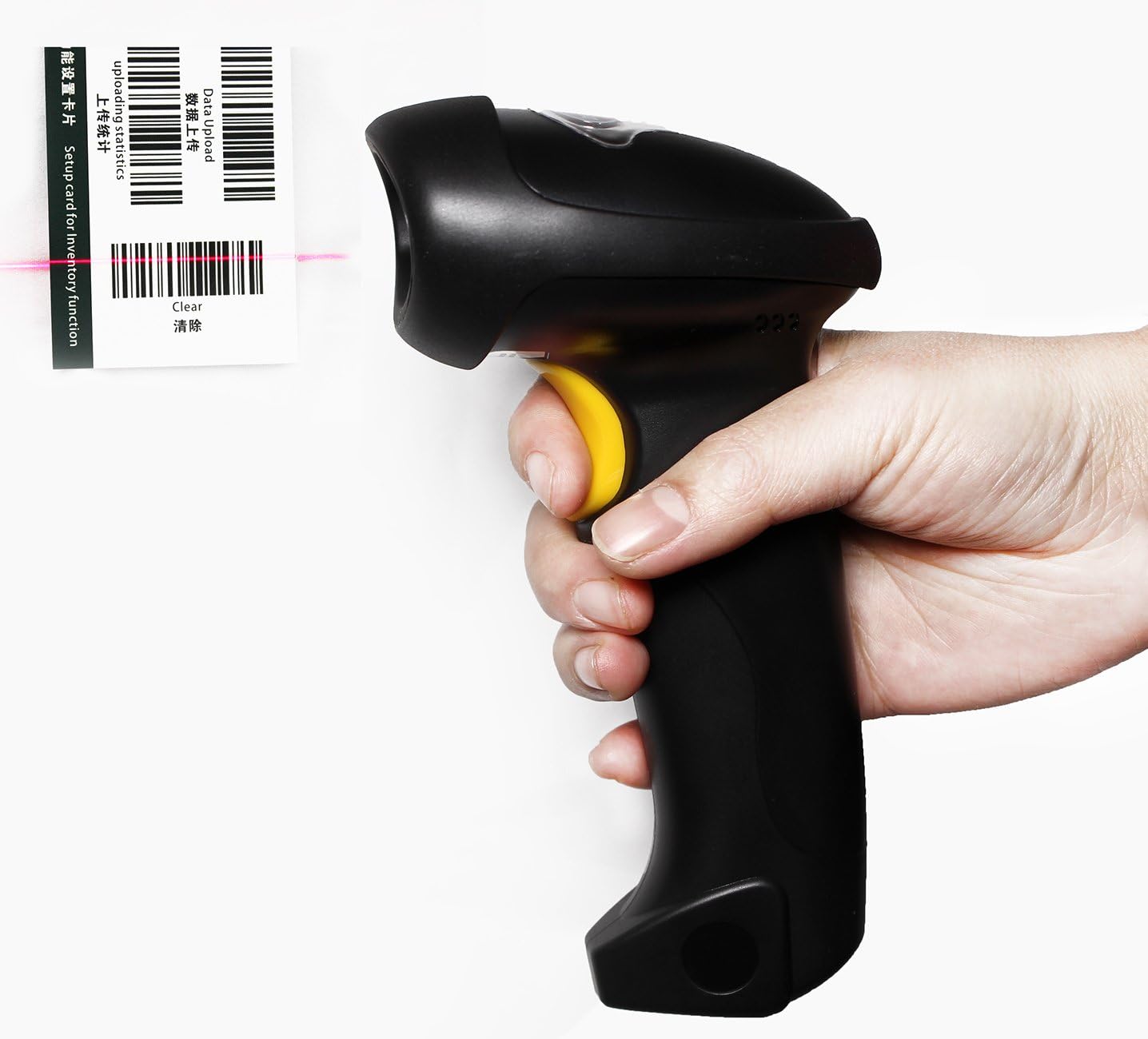 LotFancy 2.4G USB Wireless Barcode Scanner Reader - Cordless Automatic Laser Handheld Bar Code Reader, Portable and Rechargeable