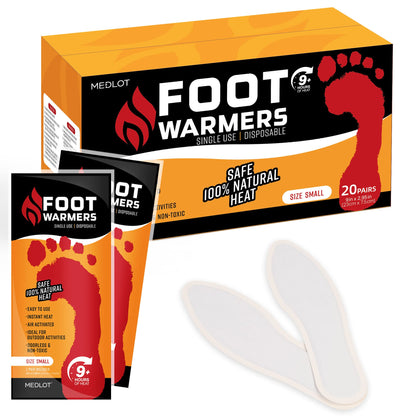 MEDLOT Heated Insoles Foot Warmer, 20 Pairs, Long Lasting Disposable Boot Shoe Warmer for Men and Women