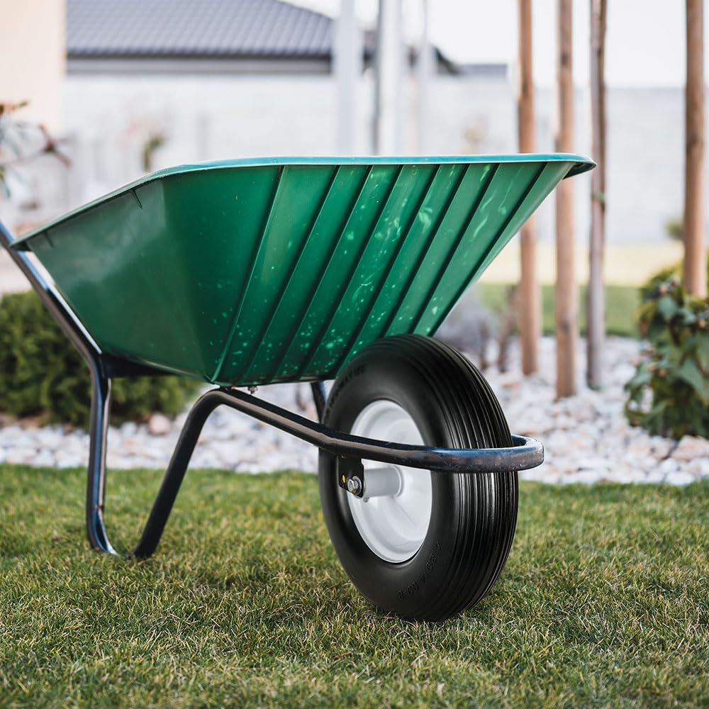 LotFancy Wheelbarrow Wheels and Tires, Replacement for Wheel Barrel Lawn Cart Garden Wagon