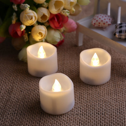 LotFancy Flameless Flickering Candles - Battery Operated Bright LED Tealight Candles Set - Electric Realistic Votive Candles, Warm White, Unscented, Pack of 12