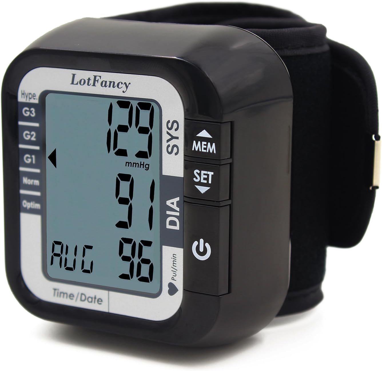 LotFancy Blood Pressure Monitor Wrist Cuff - Automatic Digital BP Machine with Irregular Heartbeat Detector - Portable for Home Use - AHA Indicator, FDA Approved by LotFancy