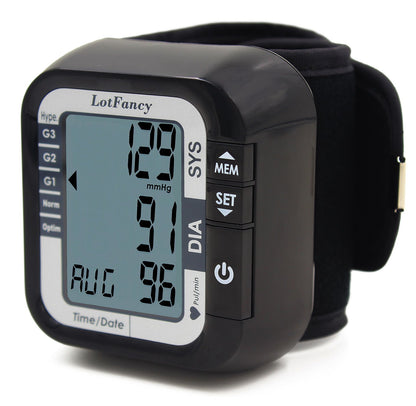 LotFancy Blood Pressure Monitor Wrist Cuff - Automatic Digital BP Machine with Irregular Heartbeat Detector - Portable for Home Use - AHA Indicator, FDA Approved by LotFancy