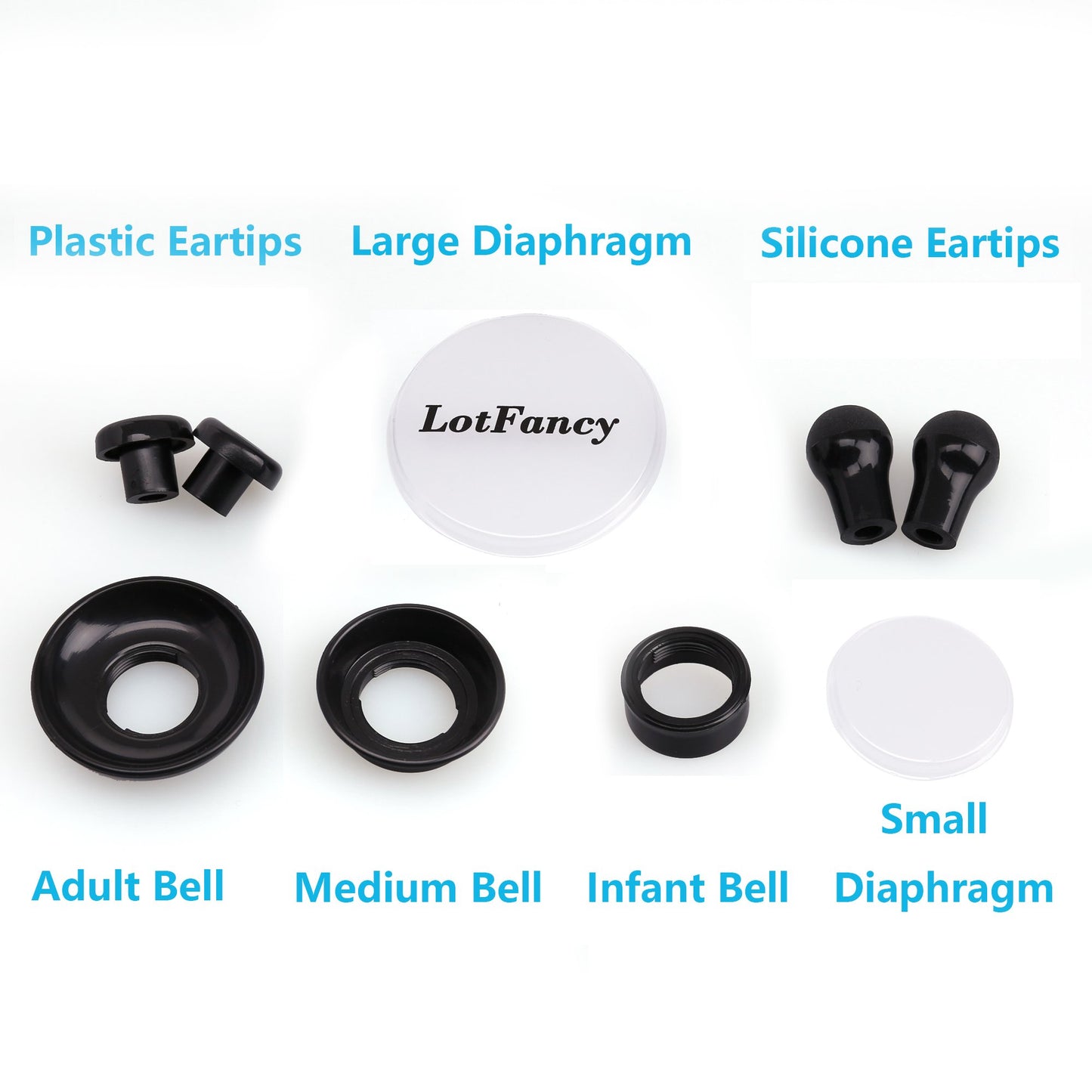 Sprague Rappaport Stethoscope by Lotfancy, Dual Head Diaphragm Bell for Adults, Pediatrics, Infants, Hard Case Included