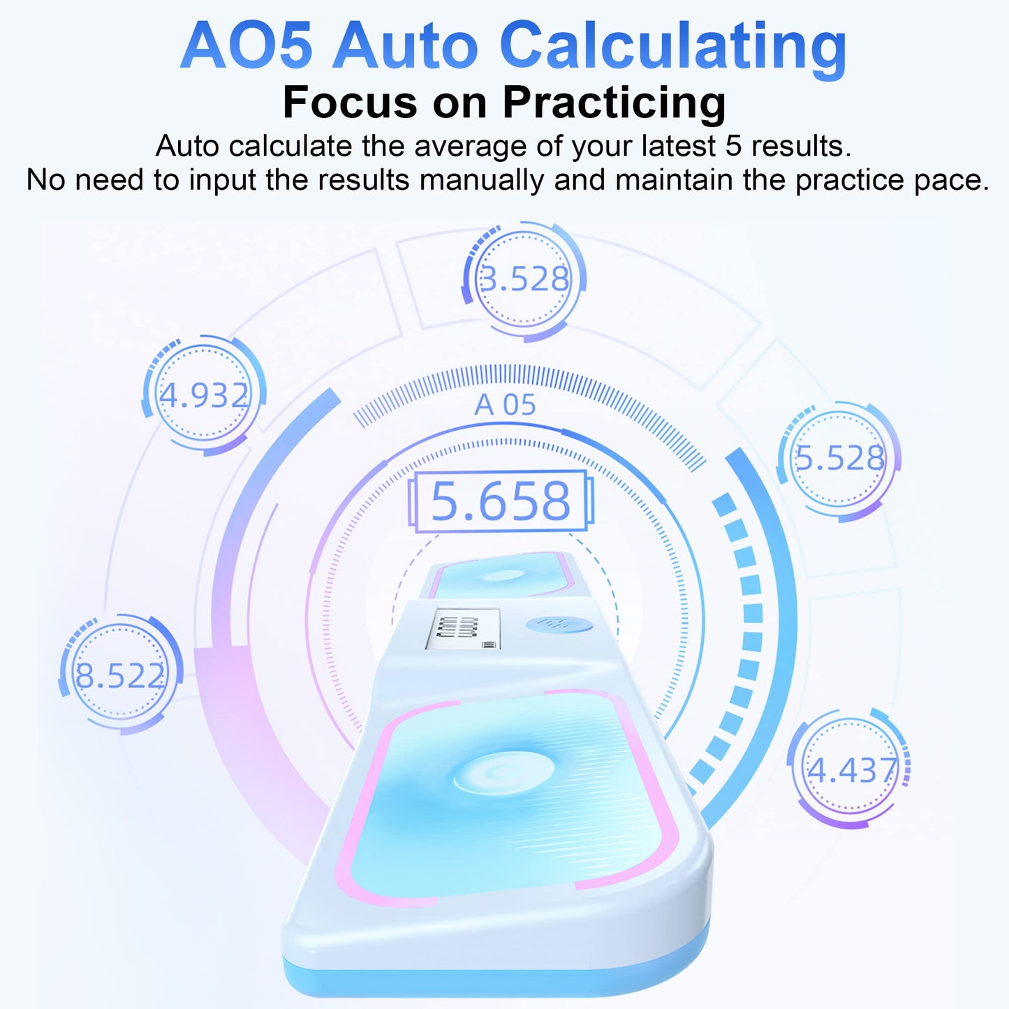 GAN Halo Bluetooth Smart Timer, Speed Cube Timer for Competition, Touch Control Timer with APP Connectivity, Stores up to 10,000 Results, Automatic Calculation, Accuracy to 0.001 Seconds