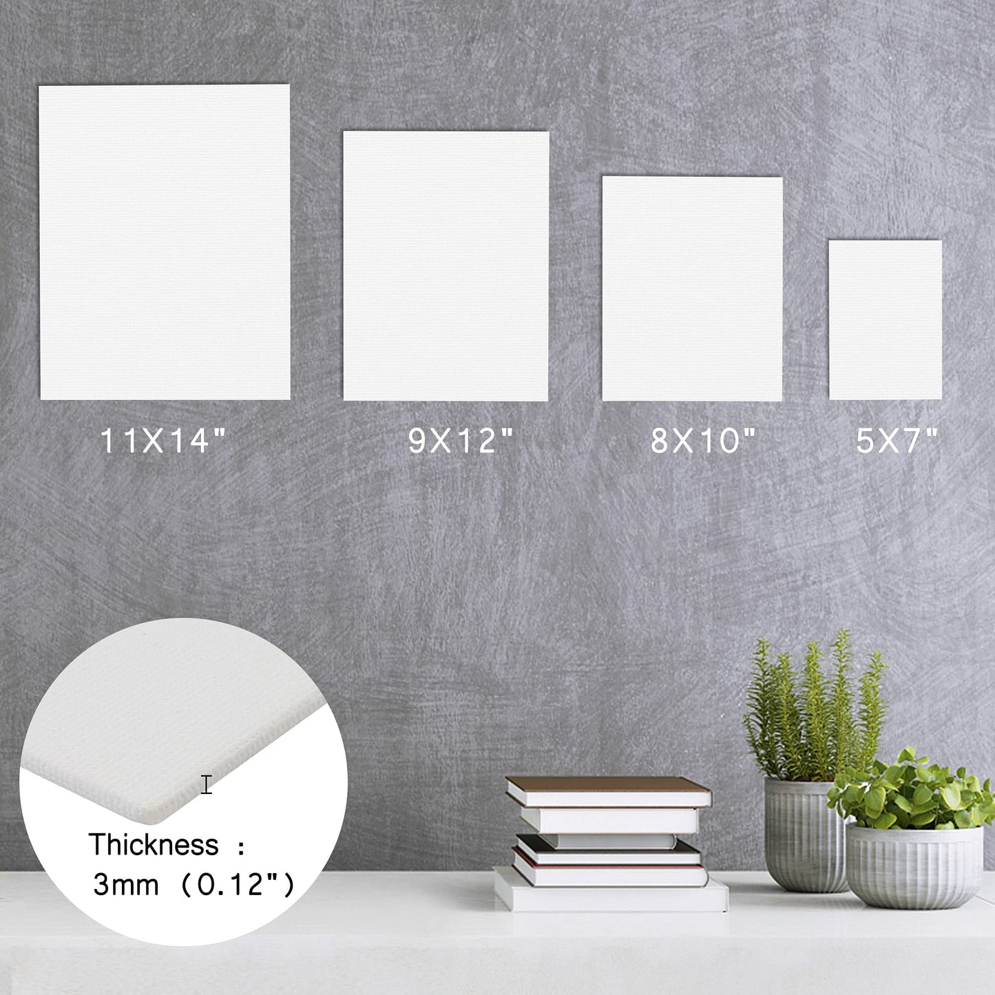 LotFancy Canvases Boards for Painting, 100% Cotton Blank Canvases for Painting, Canvas Panels for Acrylic Pouring, Oil Paint