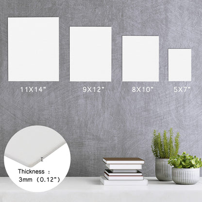 LotFancy Canvases Boards for Painting, 100% Cotton Blank Canvases for Painting, Canvas Panels for Acrylic Pouring, Oil Paint