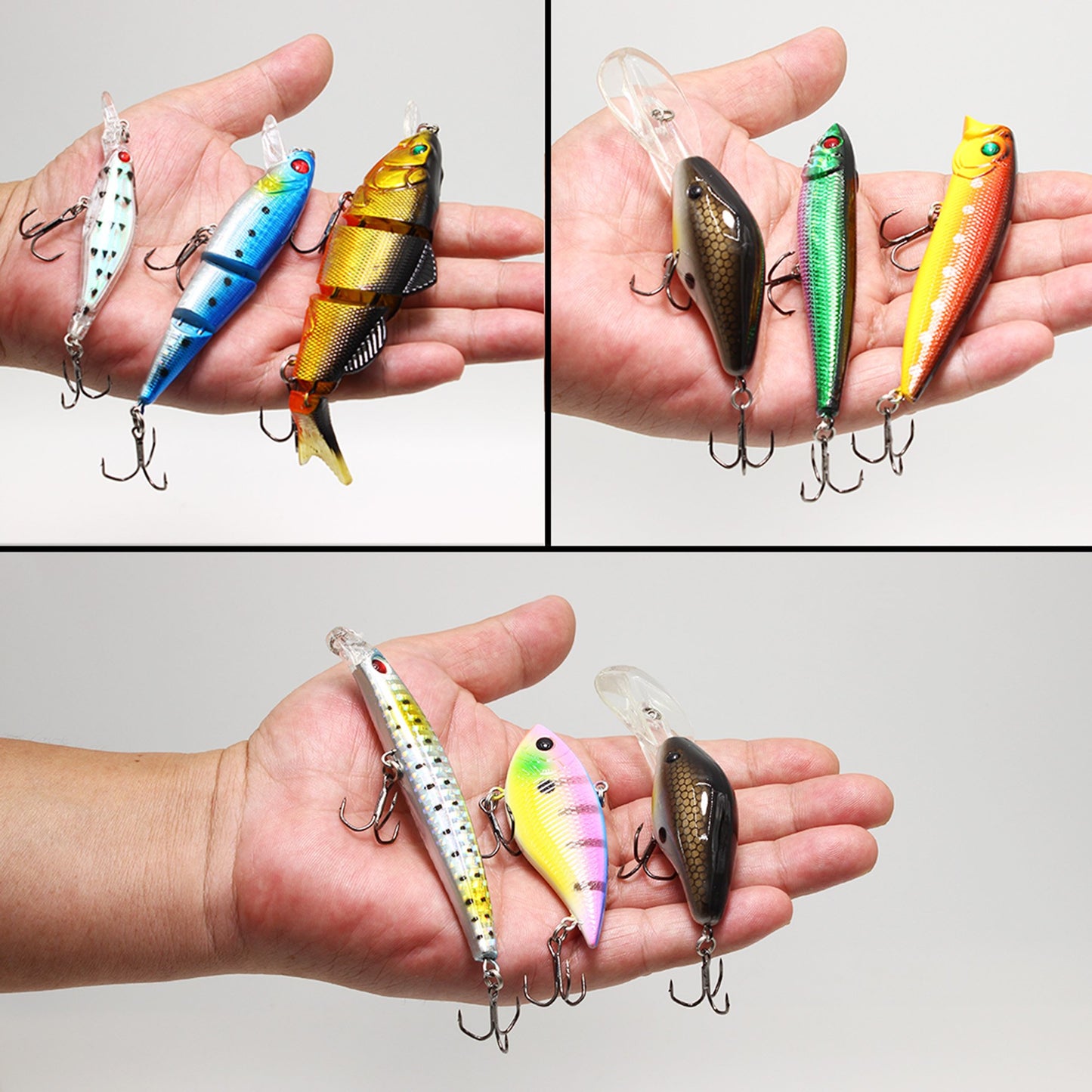 LotFancy Metal Fishing Lures Treble Hooks Assorted Inline Spinner Baits & Spoons Bass Salmon Trout Freshwater