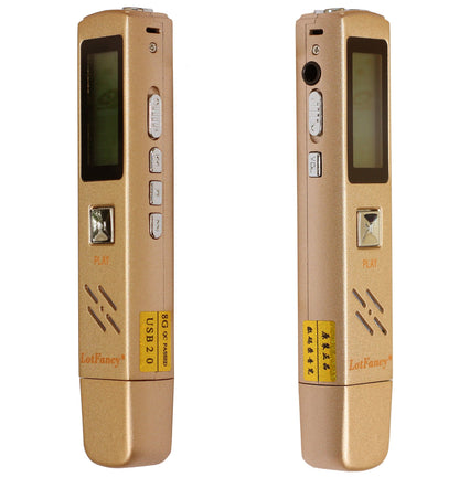 LotFancy USB Digital Voice Recorder /MP3 Player - Rechargeable 8GB Audio Dictaphone