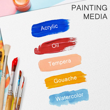 LotFancy Canvases Boards for Painting, 100% Cotton Blank Canvases for Painting, Canvas Panels for Acrylic Pouring, Oil Paint