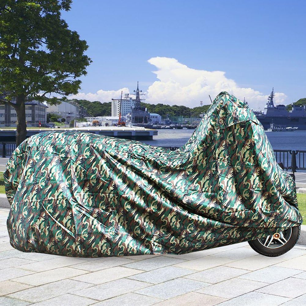 LotFancy Motorcycle Cover - All Weather Deluxe Waterproof Bike Tarp for Scooter Moped Cruiser etc.