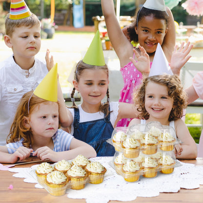 LotFancy Cupcake Containers 6 Count, 40 Pack, Half Dozen Clear Cupcake Boxes, Plastic Muffin Holders with Detachable Tall Dome Lid, Disposable Cupcake Carriers, BPA Free, Standard Size