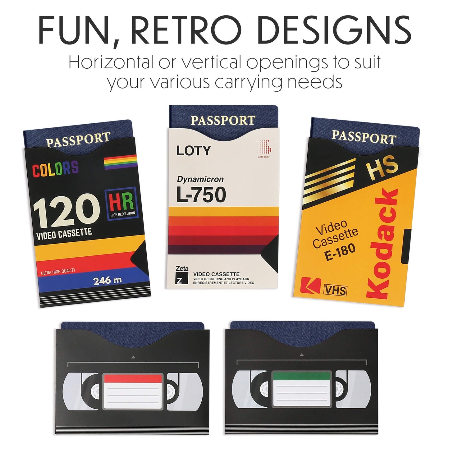 LotFancy RFID Blocking Sleeves (19 Pack, 14 Credit Card Sleeves + 5 Passport Sleeves) for Identity Theft Protection, Designed with Cassette Pattern, Smart Slim Design fits Wallet/Purse