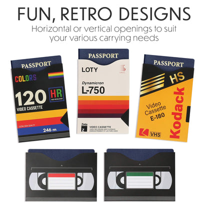LotFancy RFID Blocking Sleeves (19 Pack, 14 Credit Card Sleeves + 5 Passport Sleeves) for Identity Theft Protection, Designed with Cassette Pattern, Smart Slim Design fits Wallet/Purse