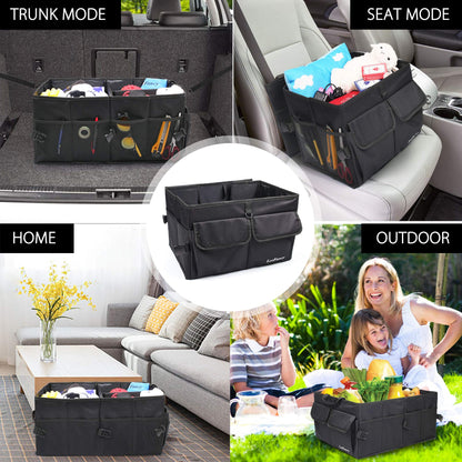 LotFancy Car Trunk Organizer and Storage, Durable Collapsible SUV Cargo Organizer with 2 Straps for Van, Truck, Vehicle, Large Capacity, Non-Slip