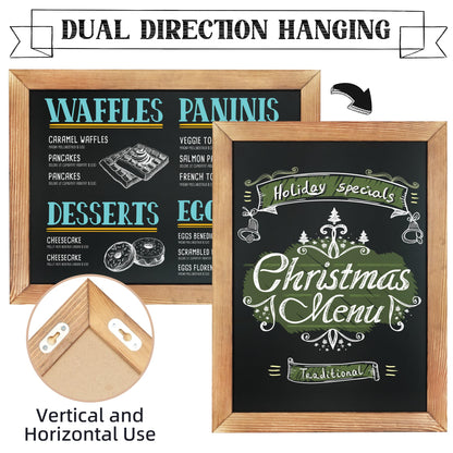 Magnetic Chalkboard Sign, Wood Framed Blackboard, Rustic Chalk Board Easel for Menu Kitchen Wedding Farmhouse Décor, Tabletop or Wall Hanging Display