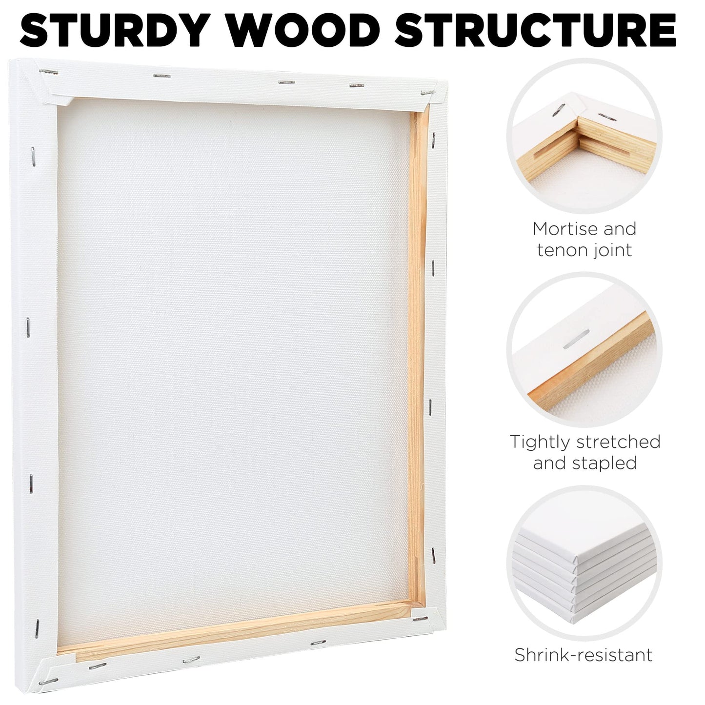 LotFancy Canvases Boards for Painting, 100% Cotton Blank Canvases for Painting, Canvas Panels for Acrylic Pouring, Oil Paint
