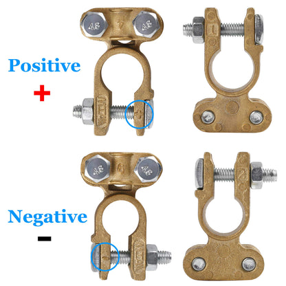 Battery Terminal Connectors, 2 Pcs Positive Negative Battery Terminal Set for Car Marine Ship Boat Camper Truck Auto Vehicle