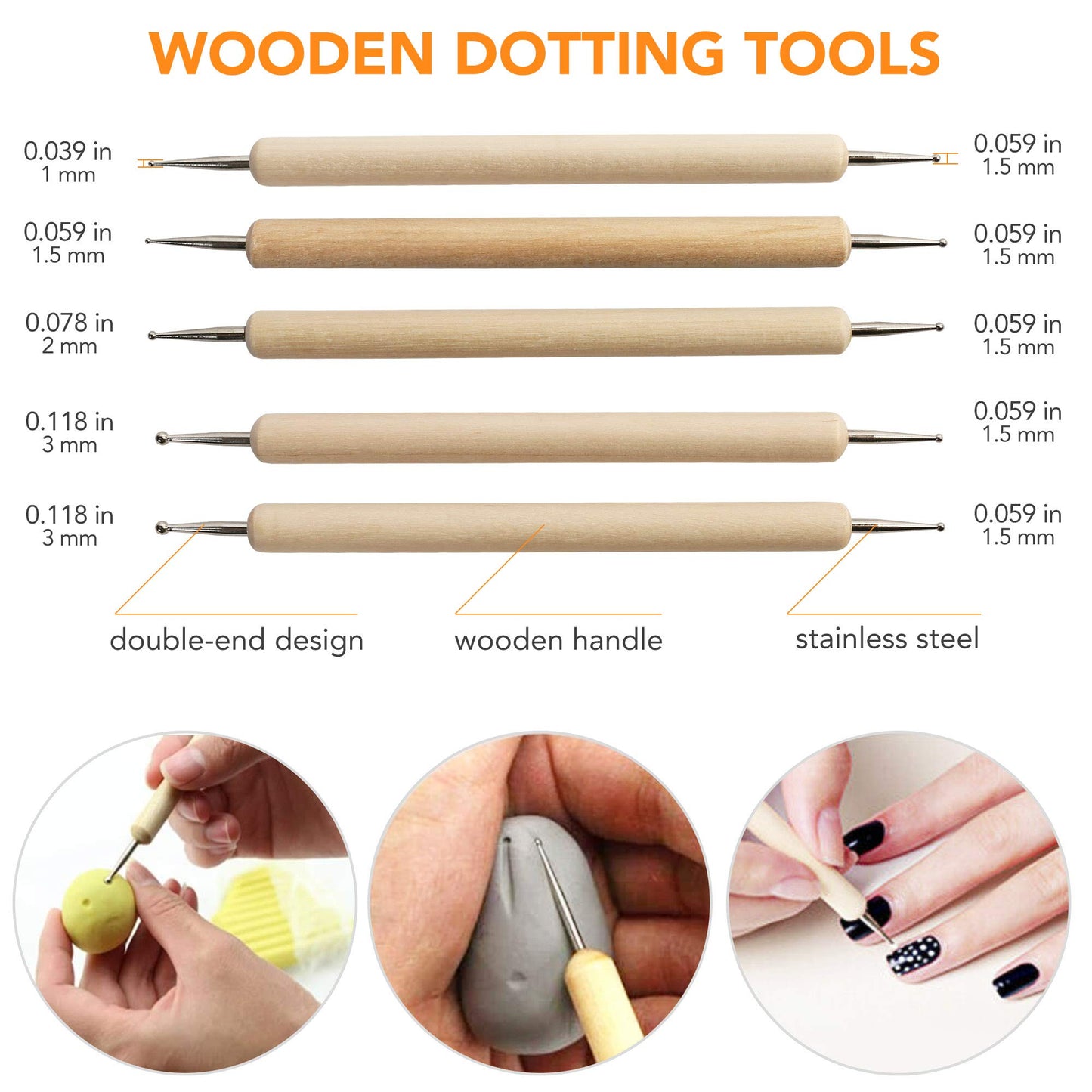 LotFancy Polymer Clay Tools, 30Pcs Modeling Clay Plastic Tools Set with Pouch, Multi-color