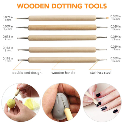 LotFancy Polymer Clay Tools, 30Pcs Modeling Clay Plastic Tools Set with Pouch, Multi-color