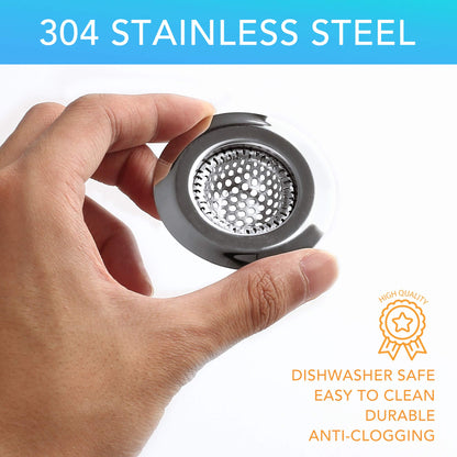 6PACK Hair Catcher Shower Drain, Shower Drain Cover for Bathtub, Stainless Steel Sink Strainer for Kitchen and Bathroom, Drain Stoper with Different Size from 2.1" to 4.5"