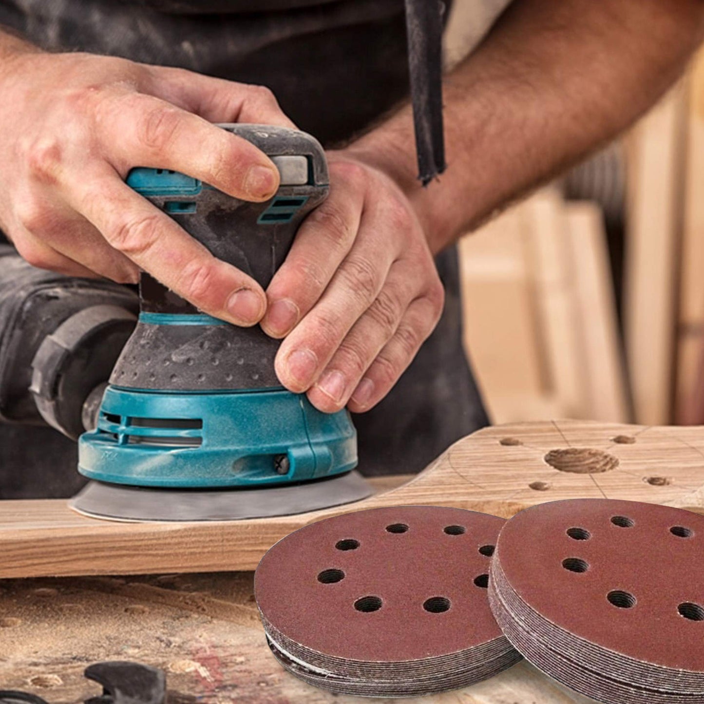 LotFancy Sanding Disc 5 Inch 8 Hole, 40-3000 Grit Assorted Sand Paper, Hook and Loop Sandpaper Assortment, Random Orbital Sander Pads