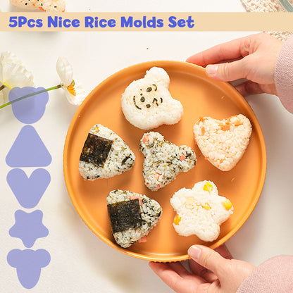 LotFancy Sushi Making Kit, 11pcs Sushi Mold DIY Tools with Triangle Heart Sushi Rice Ball Mold, Sushi Rolling Mat, Chopsticks and Holders, Paddle