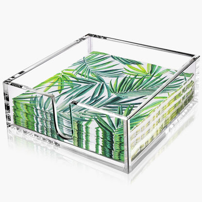 Acrylic Lunch Napkin Holder,Napkin Tray Tissue Dispenser, 7.1x7.1x2.6 in