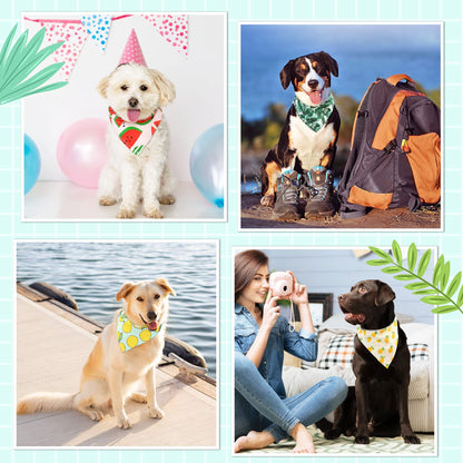 Prime Pets 4 Pack Dog Bandana for Small Medium Dogs, Pet Puppy Bandanas for Girls Boys, Spring Summer Hawaiian Kerchief Bandana, Bibs Scarves for Dogs Cats